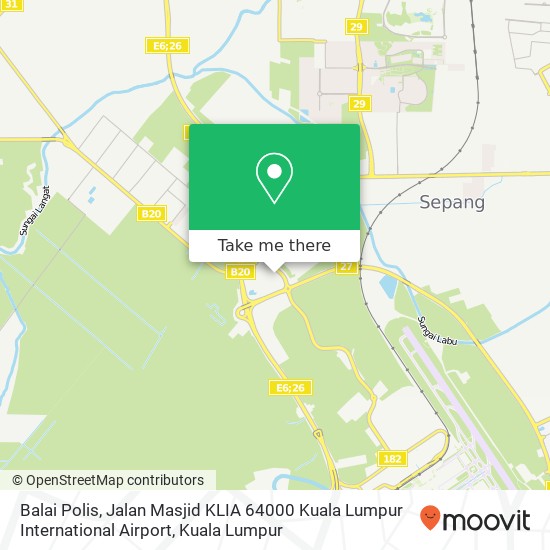 Peta Balai Polis, Jalan Masjid KLIA 64000 Kuala Lumpur International Airport