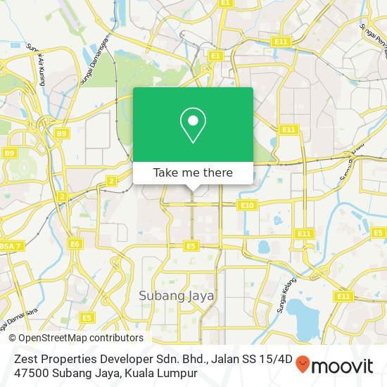 Zest Properties Developer Sdn. Bhd., Jalan SS 15 / 4D 47500 Subang Jaya map
