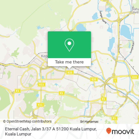 Peta Eternal Cash, Jalan 3 / 37 A 51200 Kuala Lumpur