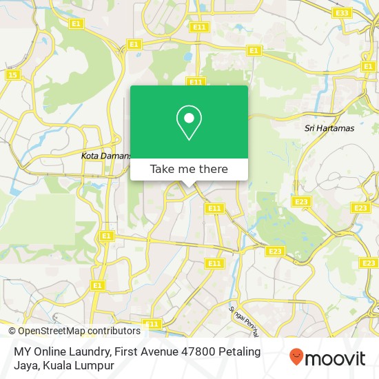 Peta MY Online Laundry, First Avenue 47800 Petaling Jaya