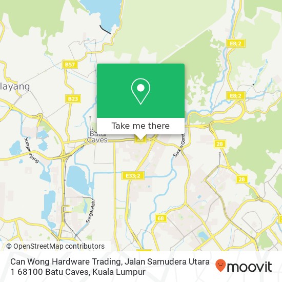 Can Wong Hardware Trading, Jalan Samudera Utara 1 68100 Batu Caves map