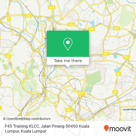 Peta F45 Training KLCC, Jalan Pinang 50450 Kuala Lumpur