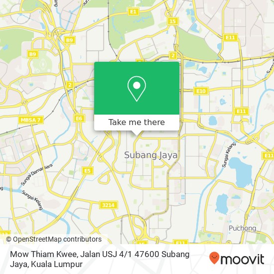 Mow Thiam Kwee, Jalan USJ 4 / 1 47600 Subang Jaya map