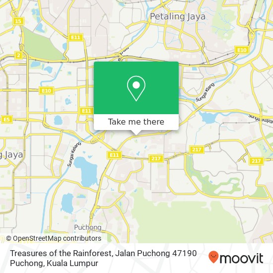Peta Treasures of the Rainforest, Jalan Puchong 47190 Puchong