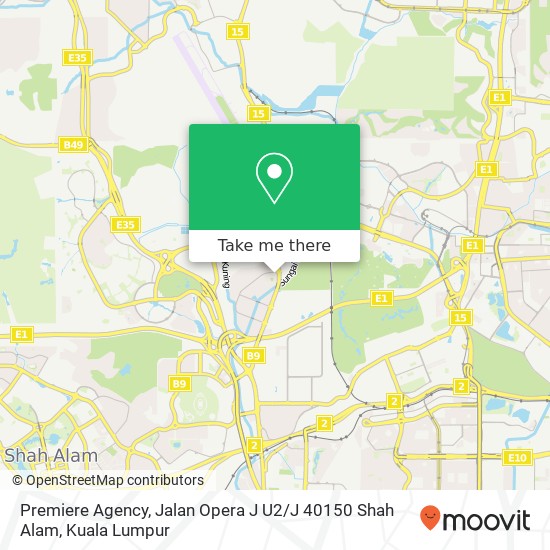 Premiere Agency, Jalan Opera J U2 / J 40150 Shah Alam map