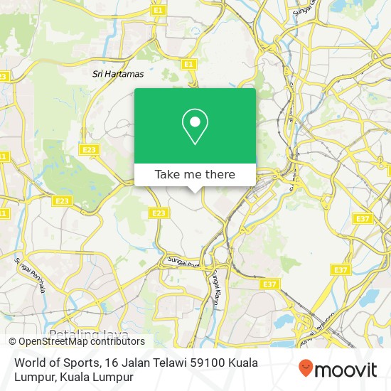 Peta World of Sports, 16 Jalan Telawi 59100 Kuala Lumpur