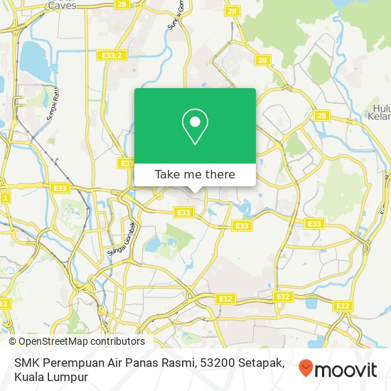 SMK Perempuan Air Panas Rasmi, 53200 Setapak map