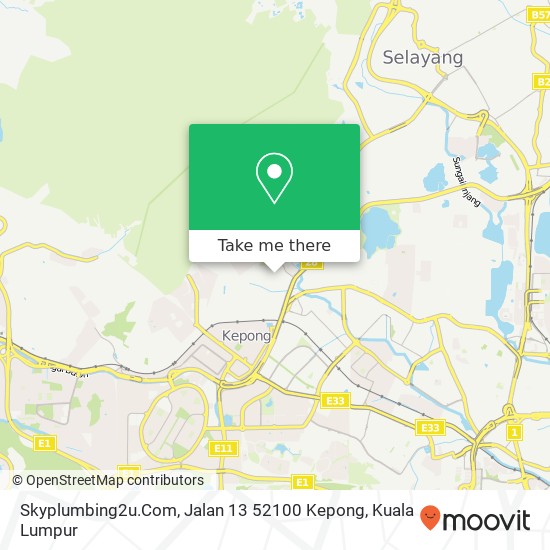 Peta Skyplumbing2u.Com, Jalan 13 52100 Kepong