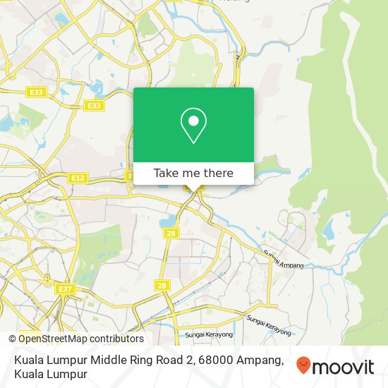 Peta Kuala Lumpur Middle Ring Road 2, 68000 Ampang