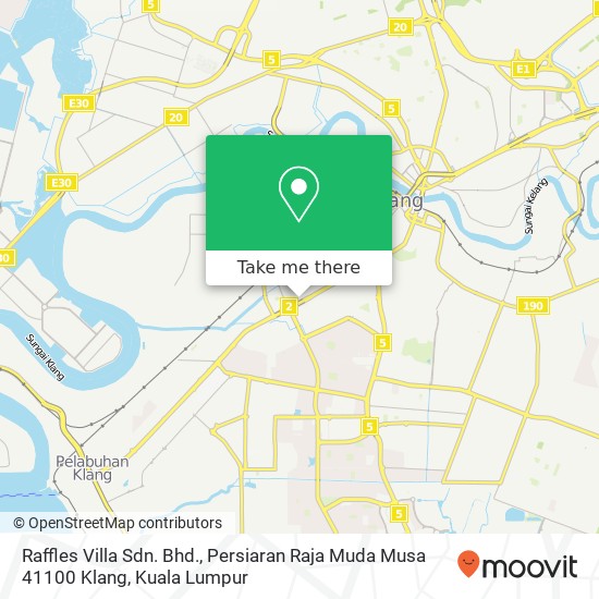 Raffles Villa Sdn. Bhd., Persiaran Raja Muda Musa 41100 Klang map