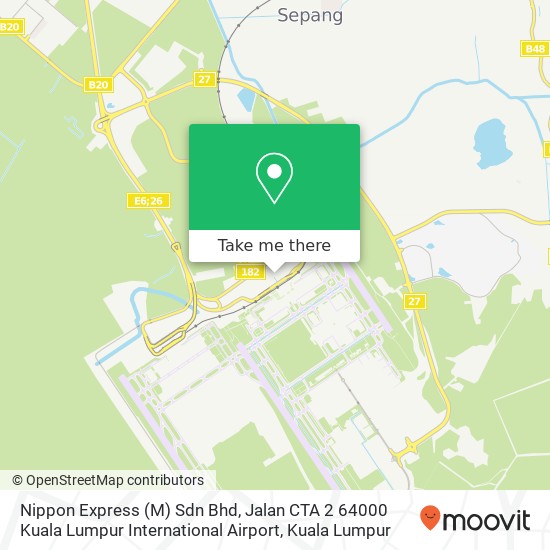 Peta Nippon Express (M) Sdn Bhd, Jalan CTA 2 64000 Kuala Lumpur International Airport