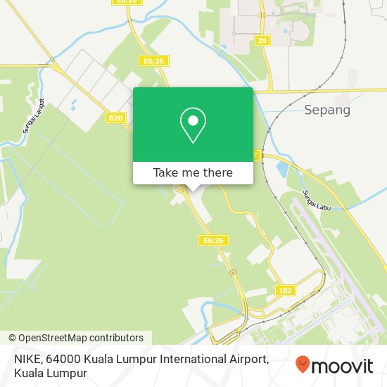 Peta NIKE, 64000 Kuala Lumpur International Airport