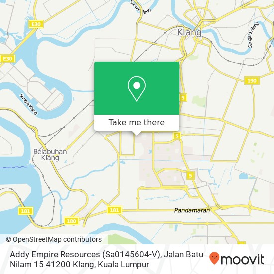 Peta Addy Empire Resources (Sa0145604-V), Jalan Batu Nilam 15 41200 Klang