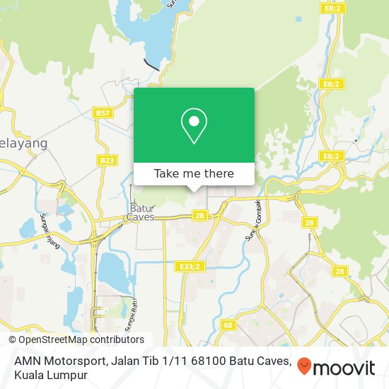 Peta AMN Motorsport, Jalan Tib 1 / 11 68100 Batu Caves