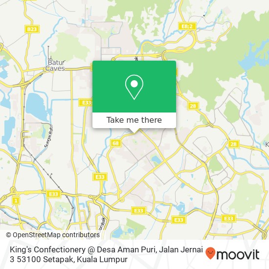 King's Confectionery @ Desa Aman Puri, Jalan Jernai 3 53100 Setapak map