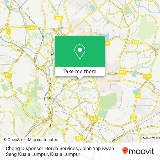 Peta Chong Dispenser Horeb Services, Jalan Yap Kwan Seng Kuala Lumpur