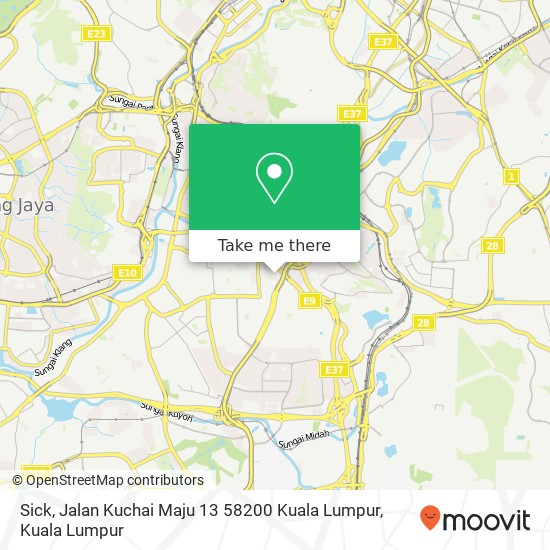 Sick, Jalan Kuchai Maju 13 58200 Kuala Lumpur map