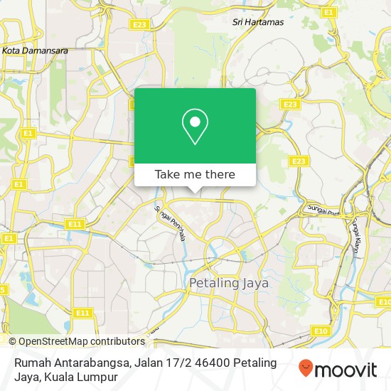 Peta Rumah Antarabangsa, Jalan 17 / 2 46400 Petaling Jaya