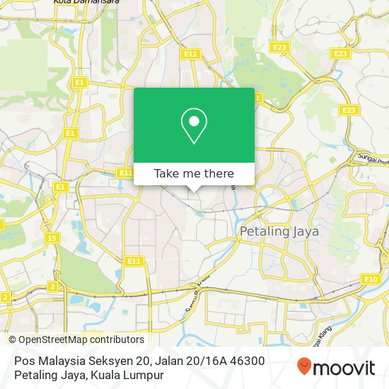 Pos Malaysia Seksyen 20, Jalan 20 / 16A 46300 Petaling Jaya map