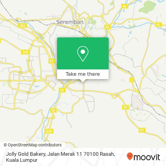 Jolly Gold Bakery, Jalan Merak 11 70100 Rasah map