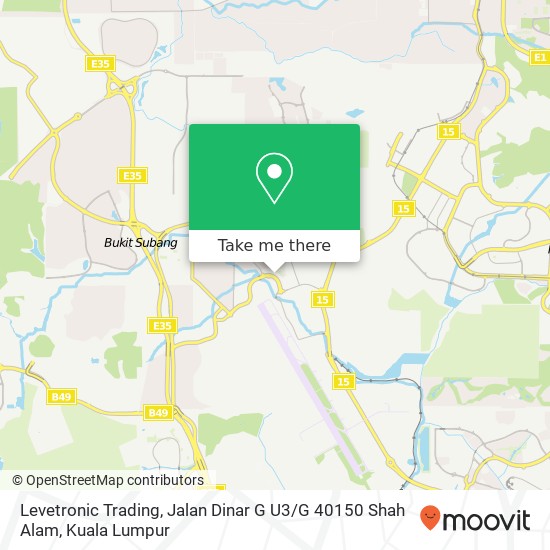 Peta Levetronic Trading, Jalan Dinar G U3 / G 40150 Shah Alam