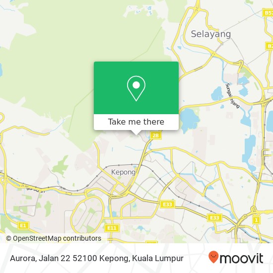 Aurora, Jalan 22 52100 Kepong map