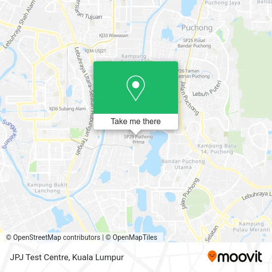 JPJ Test Centre map