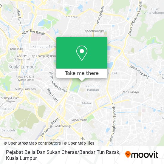 Peta Pejabat Belia Dan Sukan Cheras / Bandar Tun Razak