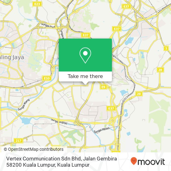 Peta Vertex Communication Sdn Bhd, Jalan Gembira 58200 Kuala Lumpur