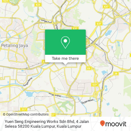 Yuen Seng Engineering Works Sdn Bhd, 4 Jalan Selesa 58200 Kuala Lumpur map