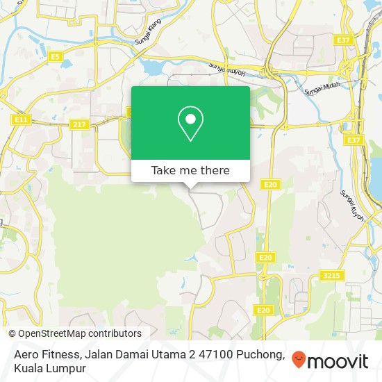 Peta Aero Fitness, Jalan Damai Utama 2 47100 Puchong