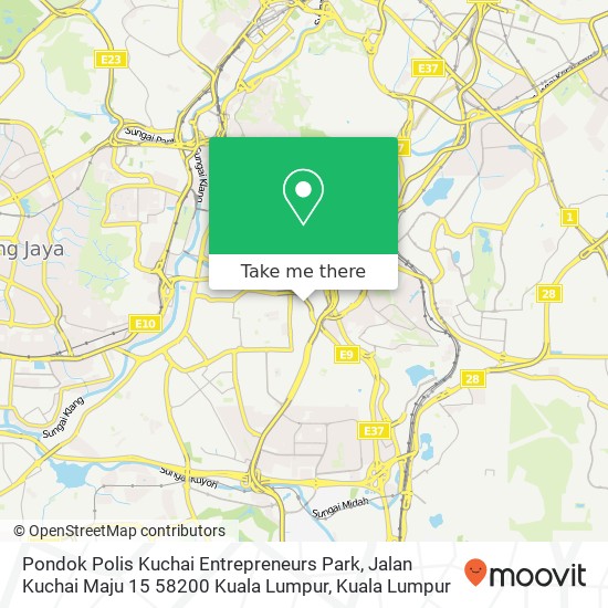 Peta Pondok Polis Kuchai Entrepreneurs Park, Jalan Kuchai Maju 15 58200 Kuala Lumpur
