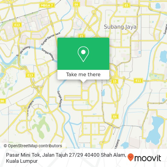 Peta Pasar Mini Tok, Jalan Tajuh 27 / 29 40400 Shah Alam