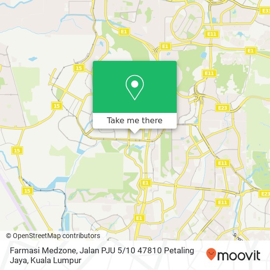 Peta Farmasi Medzone, Jalan PJU 5 / 10 47810 Petaling Jaya