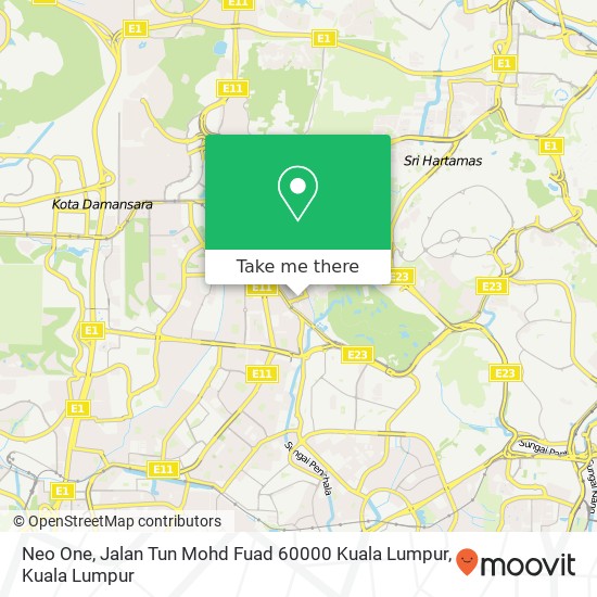 Peta Neo One, Jalan Tun Mohd Fuad 60000 Kuala Lumpur