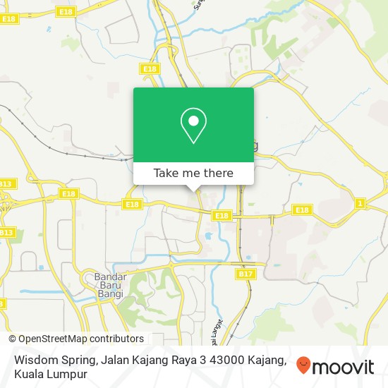 Peta Wisdom Spring, Jalan Kajang Raya 3 43000 Kajang