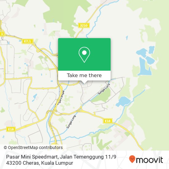 Peta Pasar Mini Speedmart, Jalan Temenggung 11 / 9 43200 Cheras