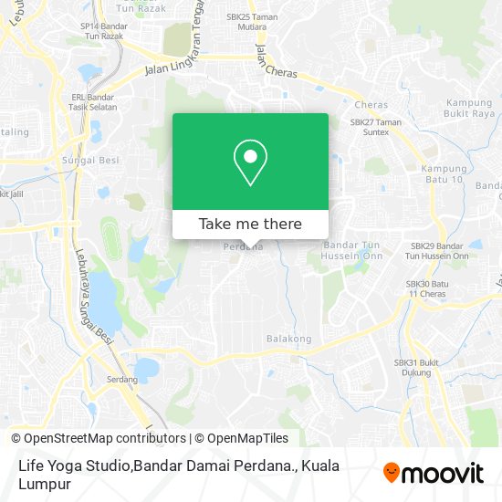 Peta Life Yoga Studio,Bandar Damai Perdana.