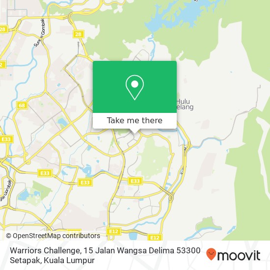 Warriors Challenge, 15 Jalan Wangsa Delima 53300 Setapak map