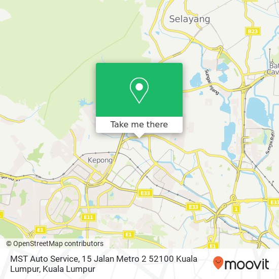 MST Auto Service, 15 Jalan Metro 2 52100 Kuala Lumpur map