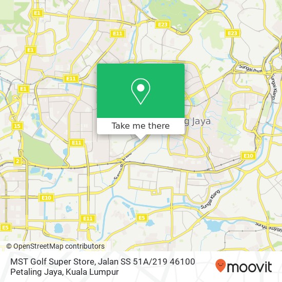 MST Golf Super Store, Jalan SS 51A / 219 46100 Petaling Jaya map