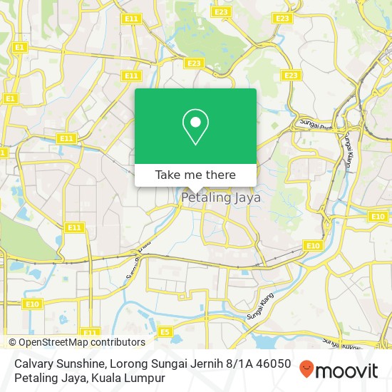 Peta Calvary Sunshine, Lorong Sungai Jernih 8 / 1A 46050 Petaling Jaya