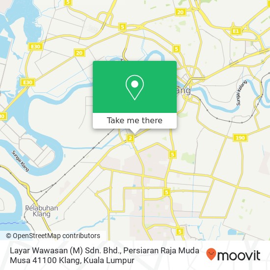 Layar Wawasan (M) Sdn. Bhd., Persiaran Raja Muda Musa 41100 Klang map