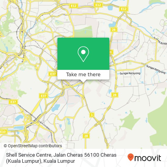 Peta Shell Service Centre, Jalan Cheras 56100 Cheras (Kuala Lumpur)