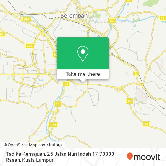 Tadika Kemajuan, 25 Jalan Nuri Indah 17 70300 Rasah map