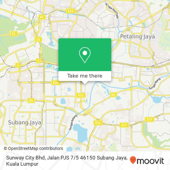 Peta Sunway City Bhd, Jalan PJS 7 / 5 46150 Subang Jaya