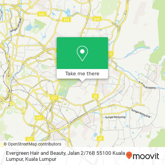 Evergreen Hair and Beauty, Jalan 2 / 76B 55100 Kuala Lumpur map