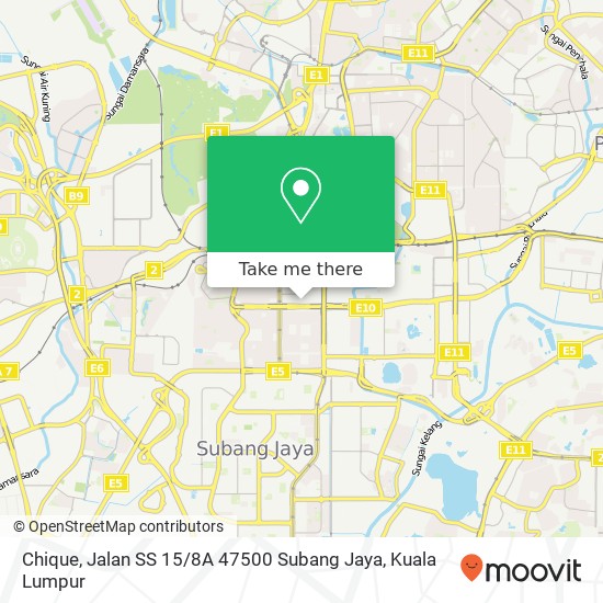 Chique, Jalan SS 15 / 8A 47500 Subang Jaya map