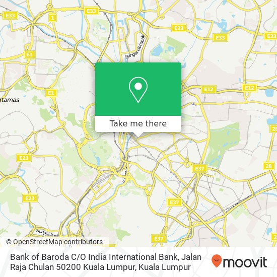 Bank of Baroda C / O India International Bank, Jalan Raja Chulan 50200 Kuala Lumpur map