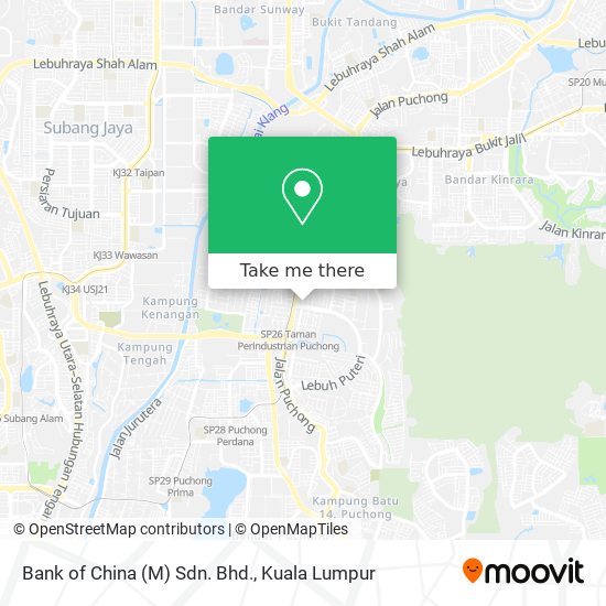 Bank of China (M) Sdn. Bhd. map